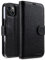 STILGUT Talis kompatibel mit iPhone 13 Mini (5.4“) Hülle mit Kartenfach aus Leder, Flip Cover, Wallet Case, Handyhülle mit Fächern, Standfunktion & Verschluss - Schwarz