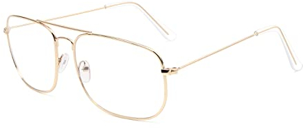 Kelens Retro Metall Rahmen Klare Linse Brille Vintage Winddicht Brille Gaming Brille Dekobrille Fake Brille Ohne Stärke Unisex