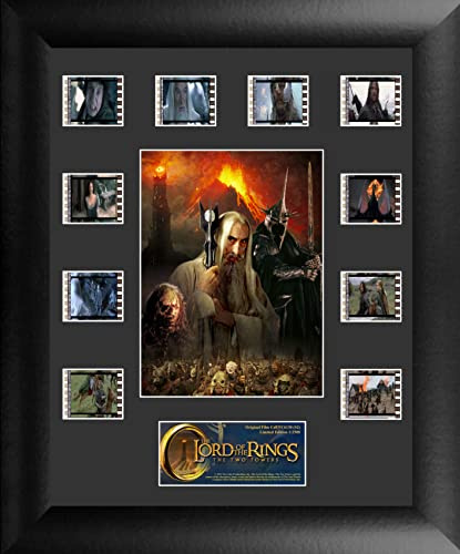 FILMCELLS Herr der Ringe Die zwei Türme, 27,9 x 33 cm, Mini-Montage-Präsentation – mit Filmposter und zehn (10) 35 mm Filmclips – limitierte Auflage, offizielles Lizenzprodukt