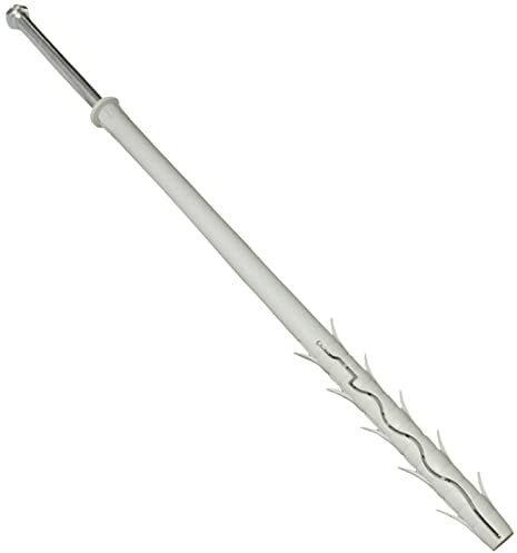 AERZETIX - C57446 - Lot de 10 Chevilles en Plastique à tête fraisée à ailettes Ø12x260 mm + 10 vis tirefonds Ø8x260 mm à Empreinte 6 pans en Acier - Couleur Argent