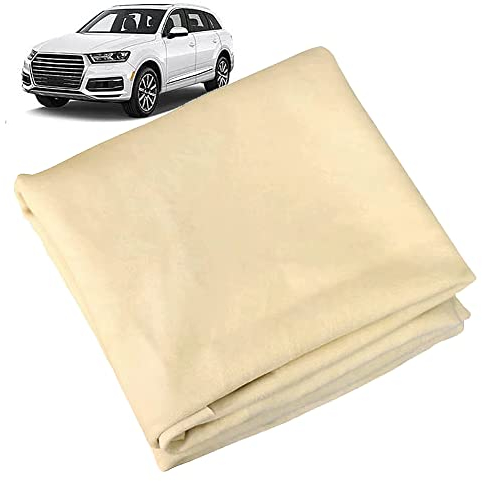 60x90cm - Natürliches Hirschleder-Reinigungstuch, 1 Auto-Rehleder-Handtuch, Super Saugfähiges und Schnell trocknendes Auto-Ledertuch