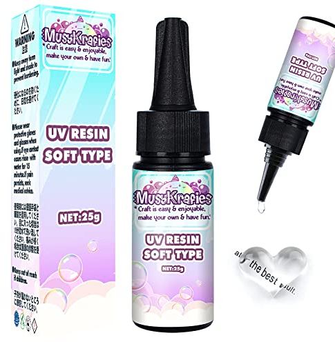 Musykrafties Transparent weich UV-Harz, Für DIY-Basteln Schmuck Verzierung 25 ml, 25 g