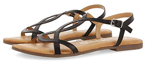 Sandales noires à fines lanières pour femme lamim