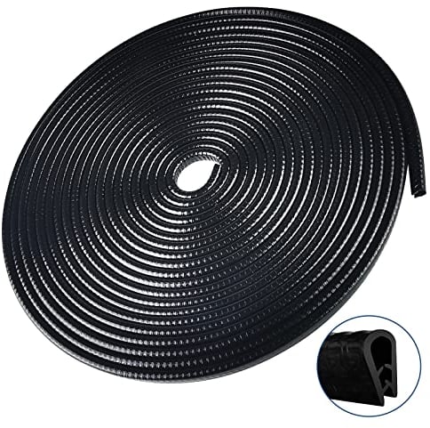 Uootach Protector de Borde de automóvil, 10M Protector de Puerta de Coche Antifugas, Protectores de Borde de Goma en Forma de U, Adecuado para Coche, Puertas, Maletero, capó (Negro)