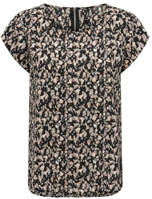 ONLY Onlvic S/S Top Noos Ptm T-Shirt, Noir/AOP : Graphique Cora, 36 Femme