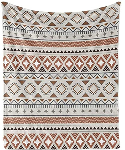 Boho Decke für Kinder, Kuscheldecke Flauschig Boho Fleecedecke Warm Decke Boho Style Wohndecke Kuscheldecke Geschenke, Boho Decke Beige Flanell Überwurfdecke für Mädchen Sofa Couch Deko 100 x 130 cm