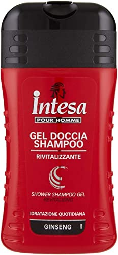 Italian Gourmet Doccia Shampoo Pour Homme Duschgel 6 x 250ml Ginseng Pflege | Azione rivitalizzante, tägliche Reinigung mit frischem Duft für Körper und, Gesamtnettogewicht 1,5 L + Kostenlos Polpa 400g