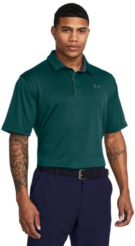 Under Armour Men's Tech Golf Polo, (449) Hydro Teal / / Pitch Gray, Large