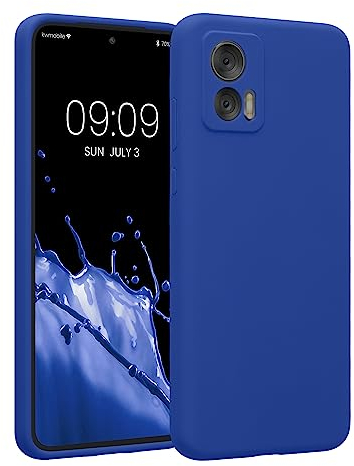 kwmobile Custodia Compatibile con Motorola Edge 30 Neo Cover - Back Case per Smartphone in Silicone TPU - Protezione Gommata - Blu Baltico
