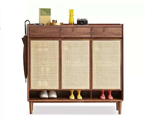 Armadio Scarpiera Scarpiera in legno massello divisorio for la casa Armadio for portico Soggiorno Armadio in rattan in legno di ciliegio Armadietto for balcone Armadietto porta Scarpe ( Color : B , Si