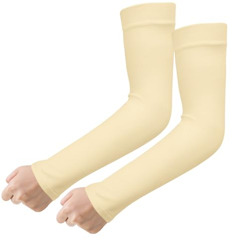 NIEITRK Arm Sleeve Gaming,Armstulpen Damen Herren,Arm Kühler Anti-UV,Armstulpen Beige,Volleyball Armschoner,Ärmel,Armlinge,Arm Sleeve Basketball,Volleyball Zubehör,Armschutz,Arm Kompression Damen