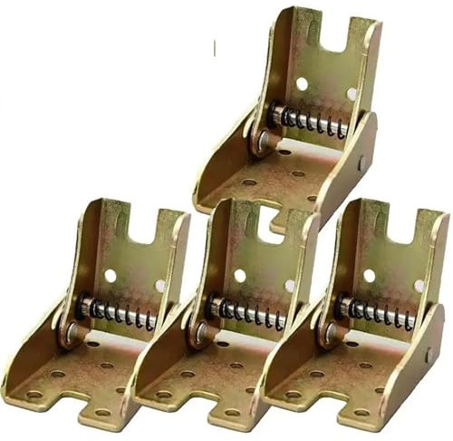 90 Degree Self-Locking Folding Hinge Chair Extender Folding Piece Self-Locking Folding Foot Hinge 4pcs/Set (Color : Gold 4pcs)
