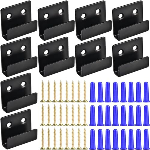 Paquete de 10 clips de espejo montados en la pared, soportes en U de acero inoxidable con tornillos, kit para colgar espejos, ganchos resistentes para colgar cuadros, colgador de azulejos para espejos