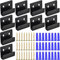Paquete de 10 clips de espejo montados en la pared, soportes en U de acero inoxidable con tornillos, kit para colgar espejos, ganchos resistentes para colgar cuadros, colgador de azulejos para espejos