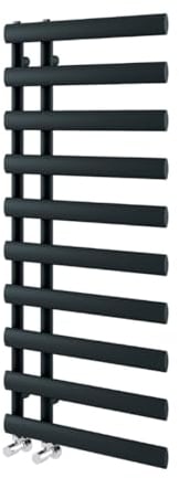 Go Bathrooms Denver Black Towel Radiator 1140 x 500 Heated Towel Rail Vertical Designer Bathroom Radiator Heated Ladder Rail Central Heating