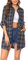 Hotouch Chemise à Carreaux Femme Chemise à Manches Longues Chemise Décontractée en Coton Patte de Boutonnage Col en V Veste à Carreaux Chemise de Bûcheron Blau XL