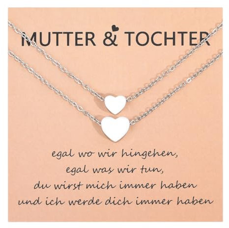 SUNSH Mutter Tochter Kette für 2 Passende,Mutter Tochter Geschenk,Schmuck für Oma Mutter Tochter,Damen Mädchen Geschenke,Weihnachten, Geburtstag,Schulanfang, Geschenke Zum Muttertag