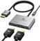 THANDBLE DisplayPort to Dual HDMI Adapter (4K@60Hz) DP to HDMI Splitter for Dual Monitors Extended Display MST Display Port 1 in 2 Out Hub for PC, Graphics Card