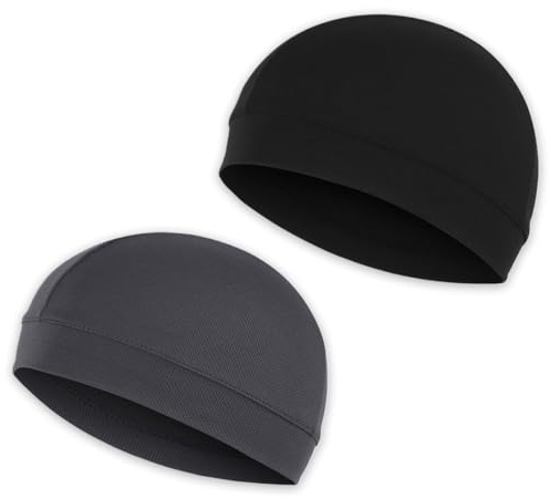 VJUYSW 2 Stück Unterziehmütze Fahrradhelm Sommer Schweißableitend Leichte Helmmütze Dünn Fahrrad Unterhelm Mütze Kappe Radmütze Sonnenschutz Laufmütze für Radfahren Laufen Baseball Outdoor