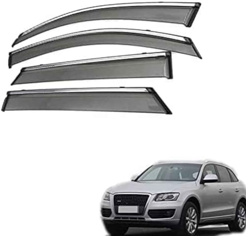 ZXBL 4 Stück Autofenster Windabweiser, Für Audi Q5 2010 2011 2012 2013 2014 2015 2016 2017 2018 Regenabweiser Fenster visiere Lüftung sabweiser Anklebbare Deflektoren