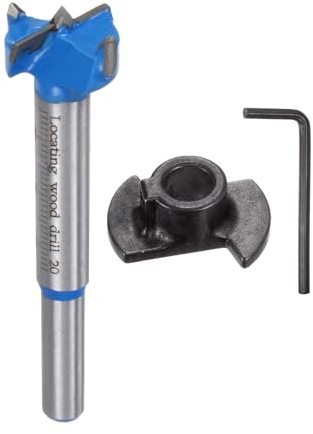 sourcing map Forstnerbohrer, 20 mm, Hartmetall, verstellbare Tiefe, Holzforstner-Bits, runder Schaft, Lochsäge, Schneckenöffner, Schneider mit Fräser für Holzbearbeitung, Bohren