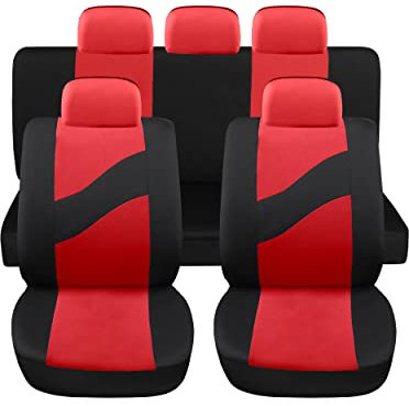 Auto Accessori Lupex Set Coprisedili Auto Universali LS08 Colore Rosso Anteriori e Posteriori in Poliestere Utilitaria No Suv