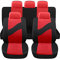 Auto Accessori Lupex Set Coprisedili Auto Universali LS08 Colore Rosso Anteriori e Posteriori in Poliestere Utilitaria No Suv