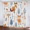 Generisch Verdunklungsvorhänge Kinderzimmer Mädchen Jungen,Kinder Vorhang Blickdicht Waldtiere 2 Stück Mit Ösen,Vorhang Verdunkelung Thermo Schlafzimmer,Kurz Fuchs Gardinen,140X100Cm,A1