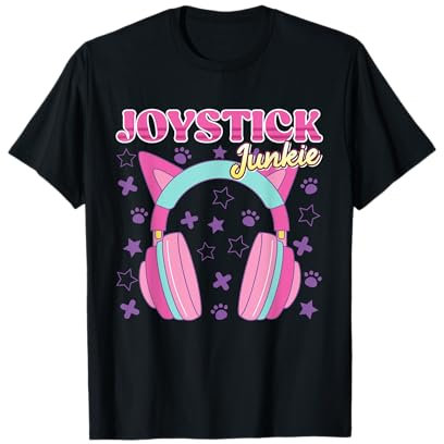 Video Gamers JOYSTICK JUNKIE Funny Kids Gamer Girls T-Shirt