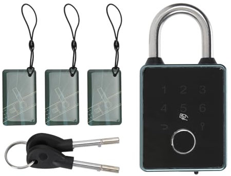 KLLJRFW Smart Smart Lucchetto Impronta Digitale Password Lucchetto Scheda APP Accesso Chiave Accesso Senza Chiave Serratura Elettronica per Cancello Recinzione (YOURS)