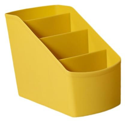 KESOTO Desk Organizer, Desktop Storage Box, Stationery Organizer, TV Controller Holder, Cosmetic Organizer, Yellow