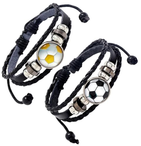 MOBUTOFU 2stücke Fußball-armband Für Fans Individuelles Schmuckstück Mit Und Gelb-weiß Für Sportliebhaber Und Casual-outfits