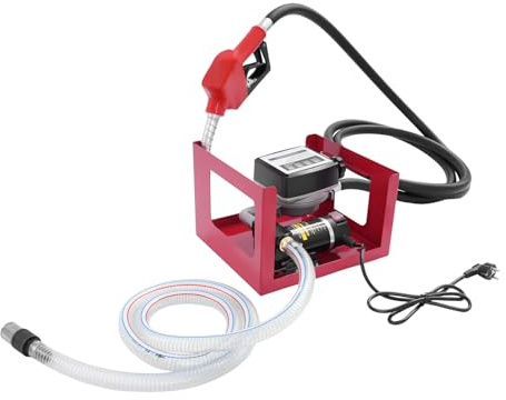 NiuLifeya Diesel Pump Oil Extraction Pump 230V 200W Pompe à huile auto-amorçante Pompe à huile moteur 50 L/min, imperméable, coupe-vent, protection solaire et neige avec support de sécurité
