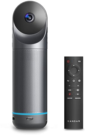 KanDao Meeting Pro 360-degree Video Conference Camera with Microphones and Speakers, AI Tracking, Smart Zooming, Automatic Focus, 4-in-one Standalone Meeting Room Camera System, Wi-fi/HDMI/USB