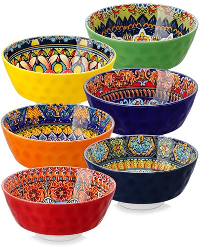 vancasso Suppenschalen 6 Personen, KRVI Müslischale aus Porzellan, Salatschüssel, Schalen Set, für Müsli, Ramen, Dessert, Suppen, Pasta