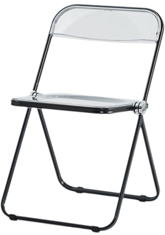 Transparenter Klappstuhl Acryl Stapelstuhl mit Rückenlehne Kristallklarer Sitzfläche 150kg Tragkraft Ideal für Esszimmer & Büro