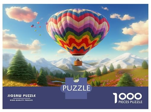 Heißluftballon 1000 Stück DIY Puzzle Mountain Heißluftballon Logik-Skill-Puzzle Für Partypuzzle-Spiel, Puzzle-Liebhaber 38x26cm/1000pcs