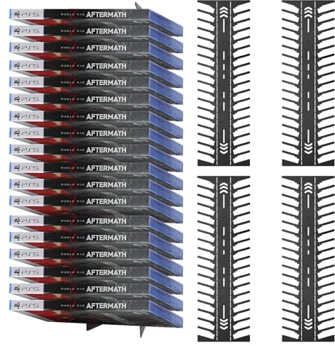 Zzbakress DVD Shelf CD Tower Set of 4, Video Game Storage Organizer Holder Dvd Rack, Metal Hollow Wall-Mounted Video Case Holder for PS, Xbox, Switch Game Organizer (4)