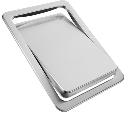 Couvercle Argenté en Acier Inoxydable de Encastré Poubelle | Surface Lisse, Nettoyage Facile, Usage Intérieur, Finition Argentée, Format Intégré, pour Comptoirs et Espaces Professionnels
