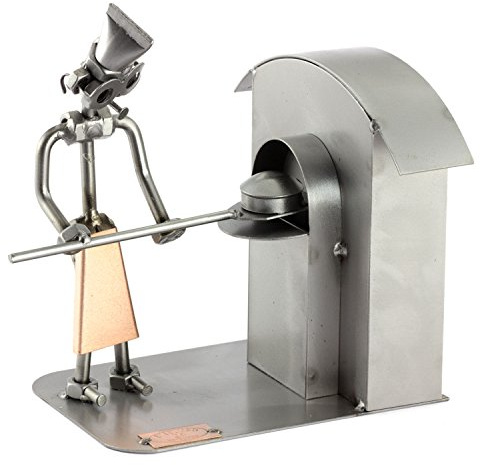 Steelman24 Schraubenmännchen Bäcker | Made in Germany,Handarbeit,Geschenkidee,Stahlfigur,Metallfigur,Metallmännchen