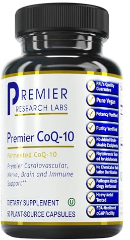 Premier Research Labs CoQ10 - Coenzyme Q10, Co Q 10 Supplement, 100mg Capsules, Ubiquinol Co Enzyme Q-10 with Red Algae & MCT Oil - 50 Vegetarian Capsules