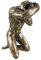 Männliche Statue, bronzefarben, kniend, nackt, erotische Kunst