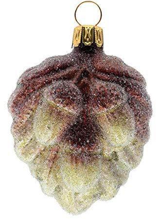 Hamburger Weihnachtskontor - Christbaumschmuck aus Glas -Eichenblatt mit Eicheln