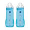 MAM Coloured 2nd Age 330ml Bottle 6 Months Debit Teat (Pack of 2)