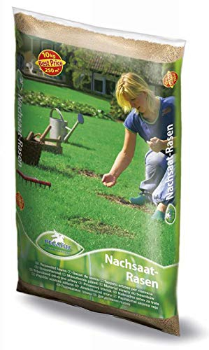 Pegasus Nachsaat-Rasensamen, 10kg, 250qm, 622333 - Turbo Nachsaat Rasen, Rasenteppich, Rasen Reparatur Mischung, schnellkeimend, dichter Wuchs