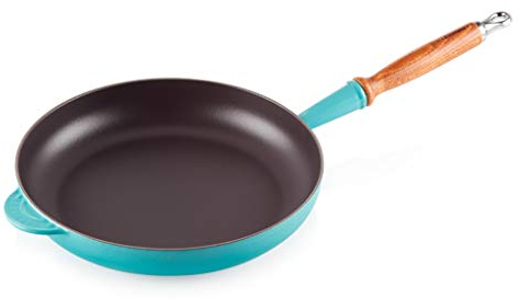 Le Creuset Gusseisen-Bratpfanne mit Holzgriff, Rund, Ø 28 cm, Für alle Herdarten inkl. Induktion geeignet, 3,28 kg, Karibik