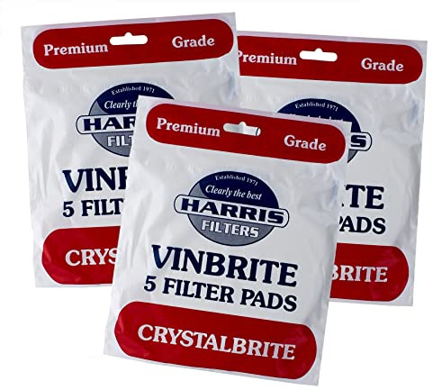 Harris Crystalbrite Pads 5pk x3 Filter Pads, Use with Harris Vinbrite MK3 Filter Kit (Pack of 3)