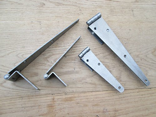 IRONMONGERY WORLD® 2 x Antique Iron Strap CRANKED Hinges for Chest Trunk Blanket Storage Box CASE (10/250MM)