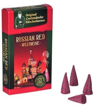 Crottendorfer Räucherkerzen, Weltreise  Russian Red , 20 Stück Größe M
