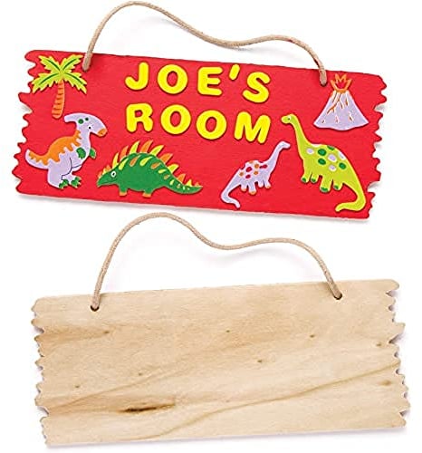 Baker Ross Lot de 3 Plaques en Bois à Suspendre et à Personnaliser